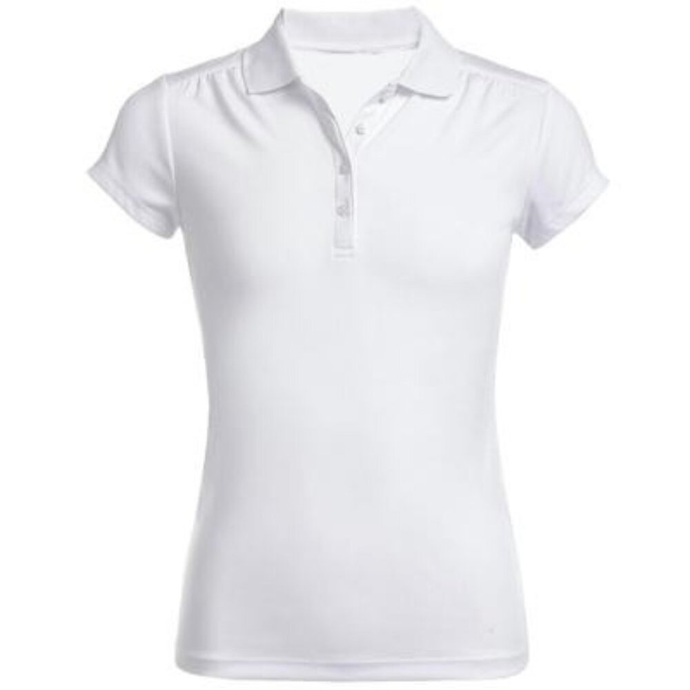 Izod Girls' Short Sleeve Polo White 12/14